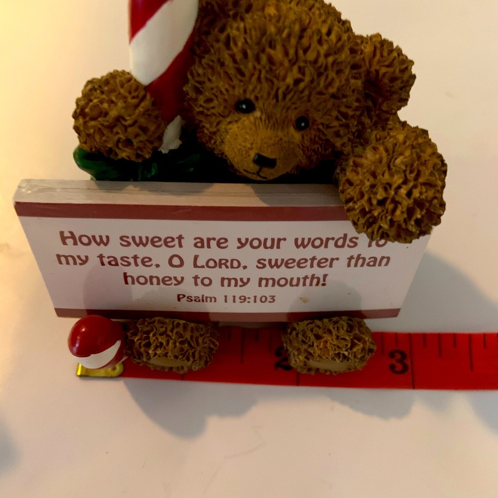Scripture Keepers Candy Cane Bear Collectable With 40 Scriptures NWOT - Picture 9 of 10